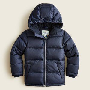 J.Crew Kids' puffer jacket with eco-friendly PrimaLoft Boys Navy Hooded